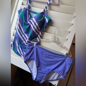 Lands’ End - 18W L & T - New - Sample - Striped Purple, White and Green - Set.